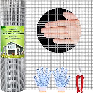 Thinkahead Hardware Cloth 1/2 Inch 48 X 50 ft 19 Gauge, Chicken Coop Wire Fencing, Hot Dipped Galvanized Wire Mesh, Hardware Cloth for Chicken Coop, Rabbit Cages, Garden, Small Rodents Screen Fence
