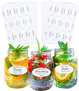 240 Pieces Oval Canning Stickers Flowers and Vines Canning Jar Labels Stickers White Oval Jar Labels Writable for Sorting, 3 Designs