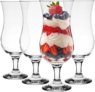 Glasmark Krosno Gläser Cocktailgläser Set Longdrink Cocktail Gin Bier Wasser Longdrinkgläser Cocktailgläser Trinkglas Wasserglas Glas Smoothie Dessert Spülmaschinenfest Transparent 4 x 420ml