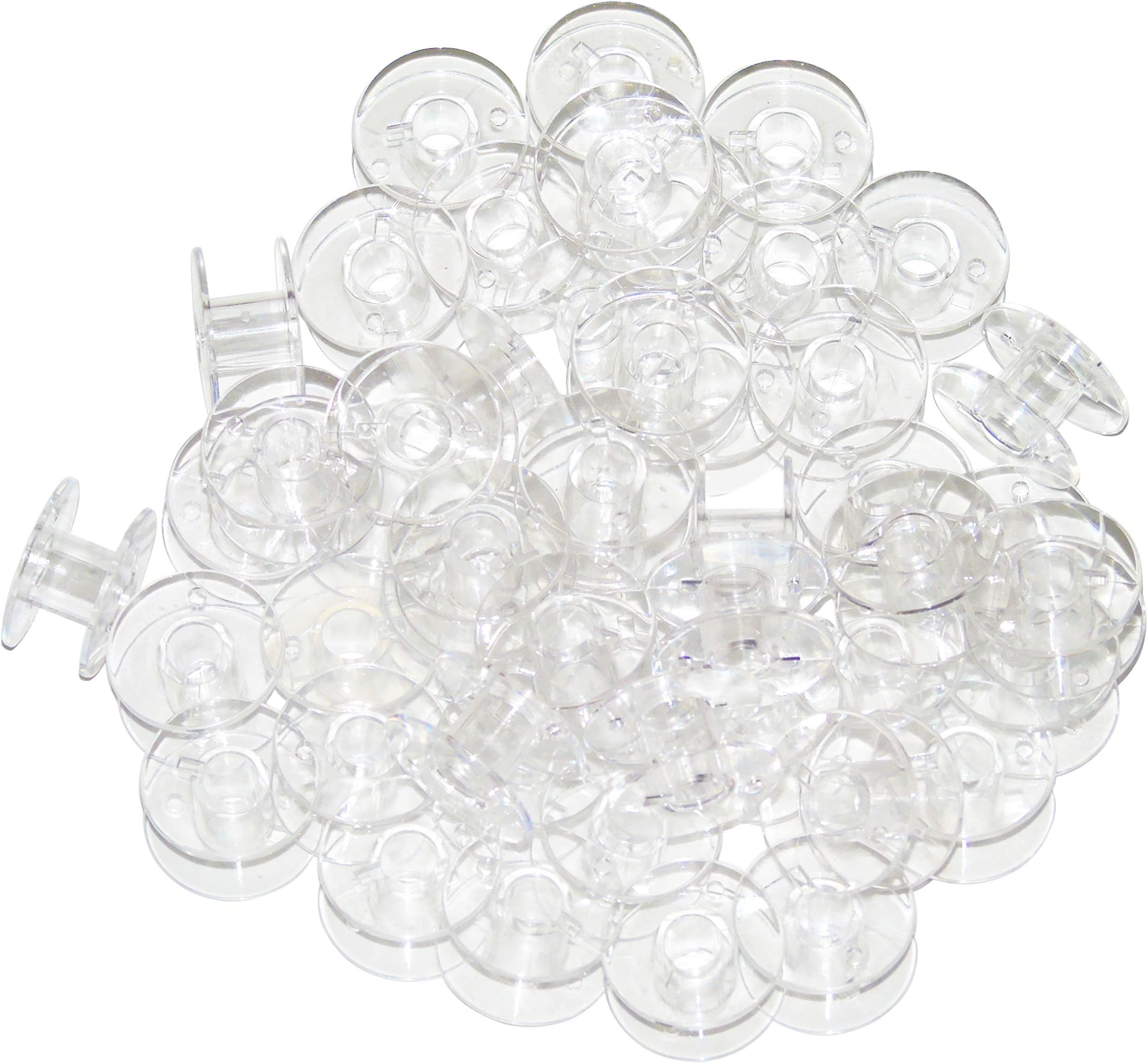 Ceeyali 100 Pcs Transparent Sewing Bobbins Compatible for Multiple Sewing Machine Like Brother Sewing Machine etc (100 Pcs Transparent Bobbins)