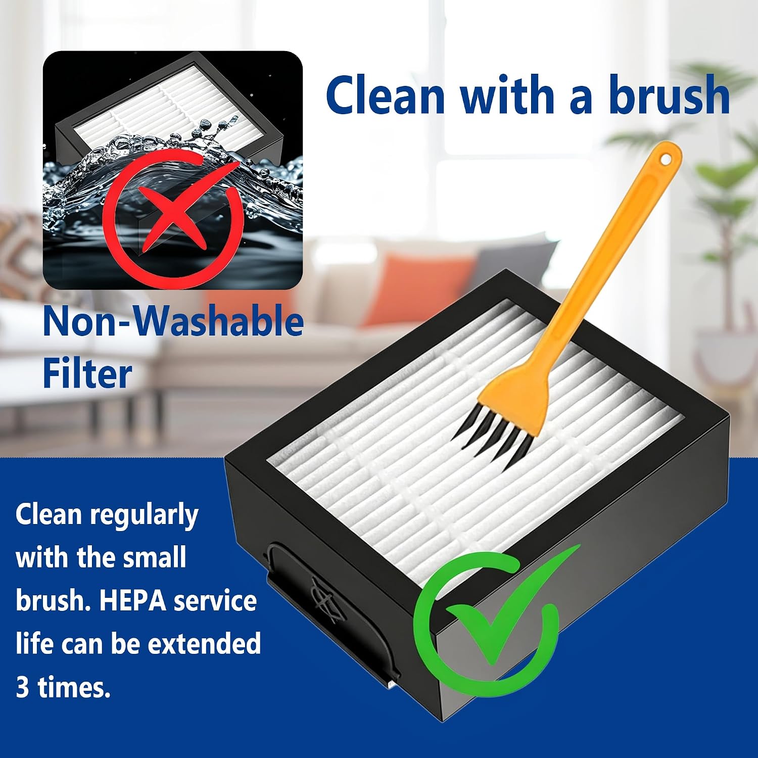 Replacement Parts for Roomba iRobot i7 i7+ i3 i3+ i4 i4+ i5 i5+ i6 i6+ i8 i8+ i5+,e5 e6 e7 and Plus Version,2 Set Rubber Brush,8 Side Brush,8 Filters