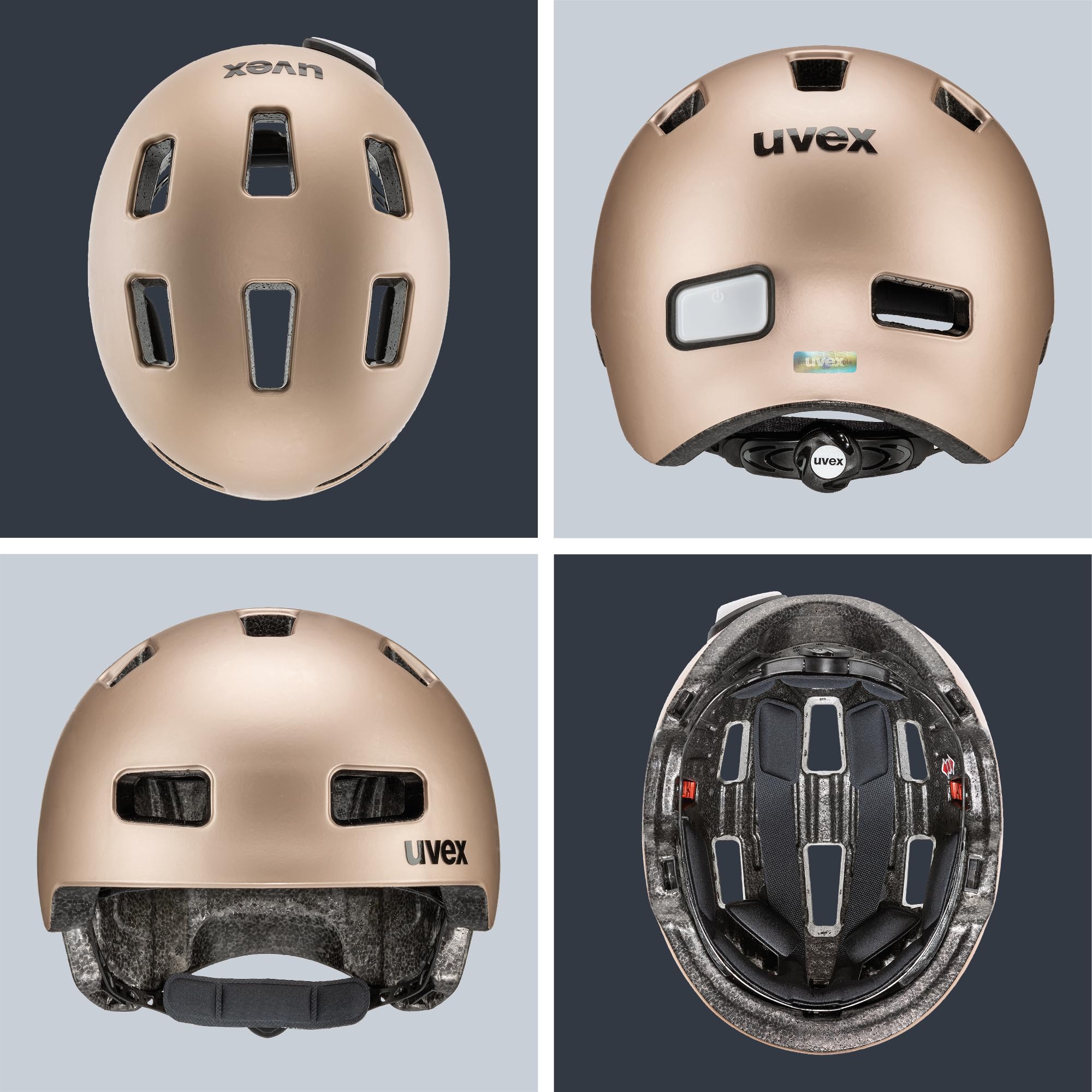 uvex City 4 - Leichter City-Helm für Damen und Herren - individuelle Größenanpassung - inkl. LED-Licht