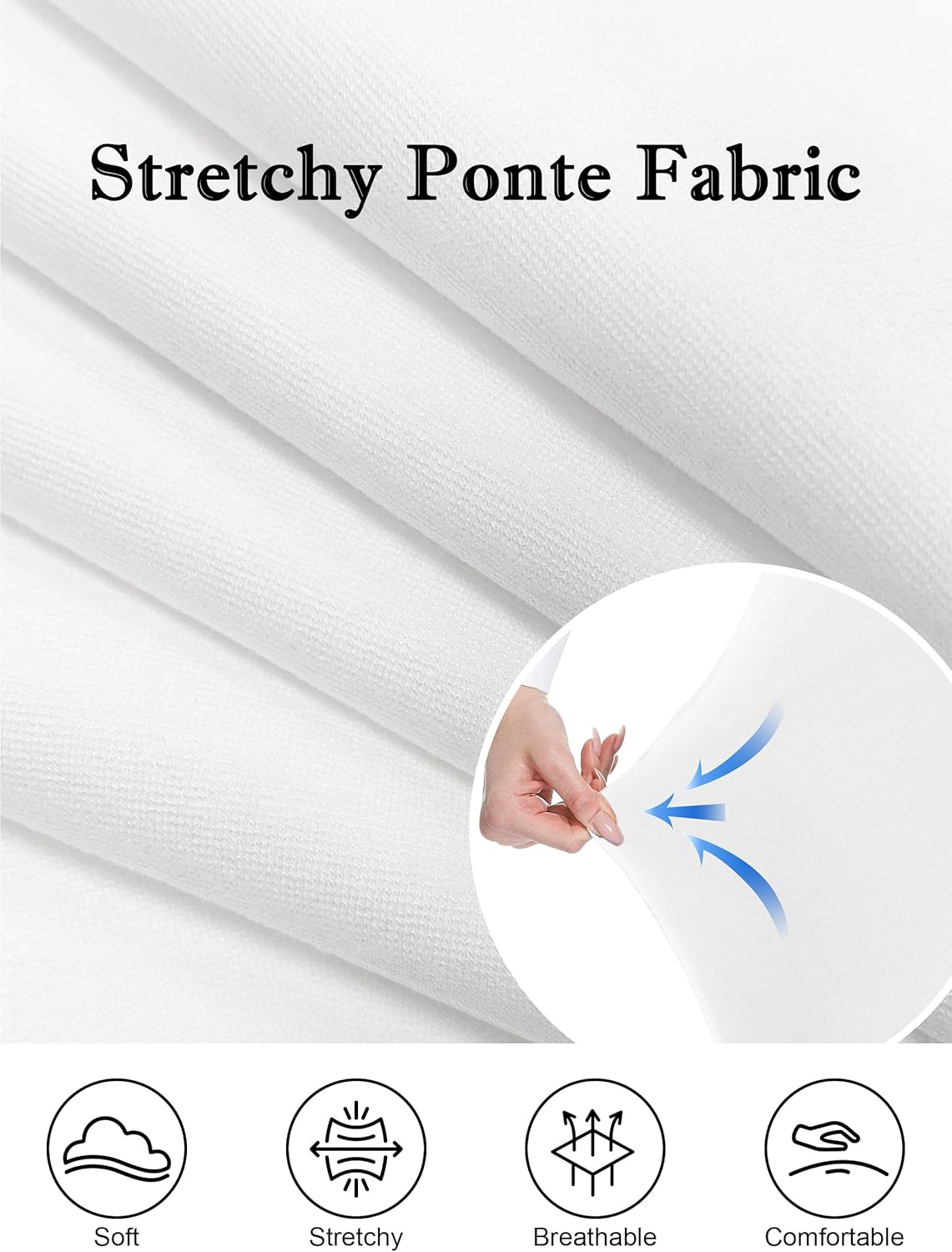 Tapata Womens Pencil Skirts Stretch Office Work Skirt Knee Length High Waist Midi Ponte Bodycon for Business Casual - Image 4