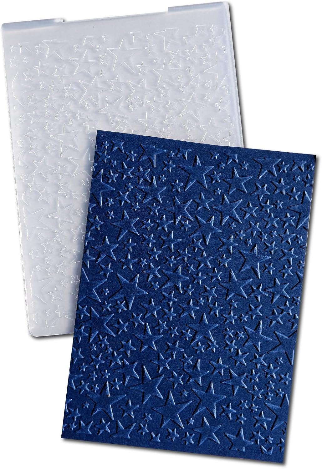 DIYOLOGY Stars Background Embossing Folders for Card Making,Starry Sky Embossing Folder Template for DIY Paper Crafts Scrapbooking Polymer Clay Decoration