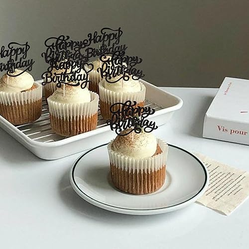 Miniatura 4 de Paquete de 30 adornos para cupcakes con purpurina para celebración, cumpleaños, baby shower, niños, fiesta de cumpleaños, suministros de decoración