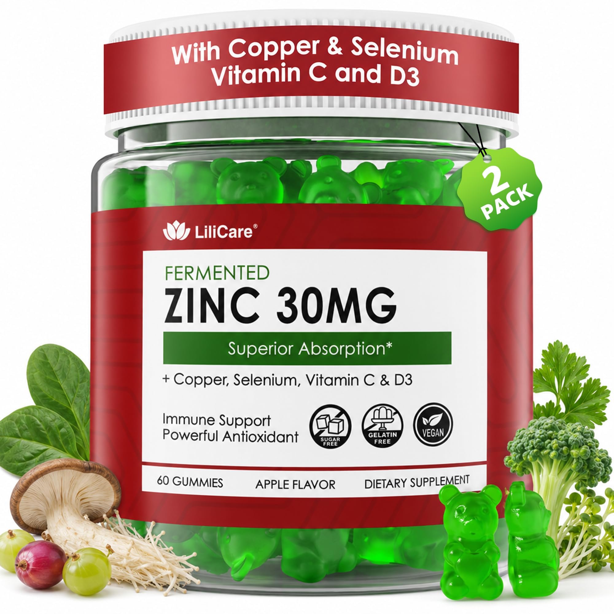 Zinc Gummies 60 Count (Pack of 2)