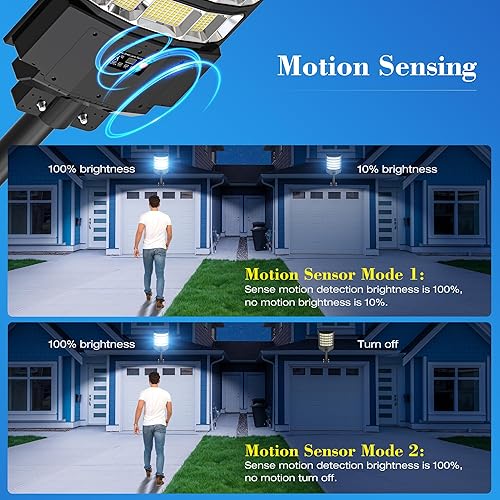 Miniatura 7 de Farola solar para exteriores, luces solares de 10000 W para exteriores, impermeables, con sensor de movimiento, luces de inundación solares IP66
