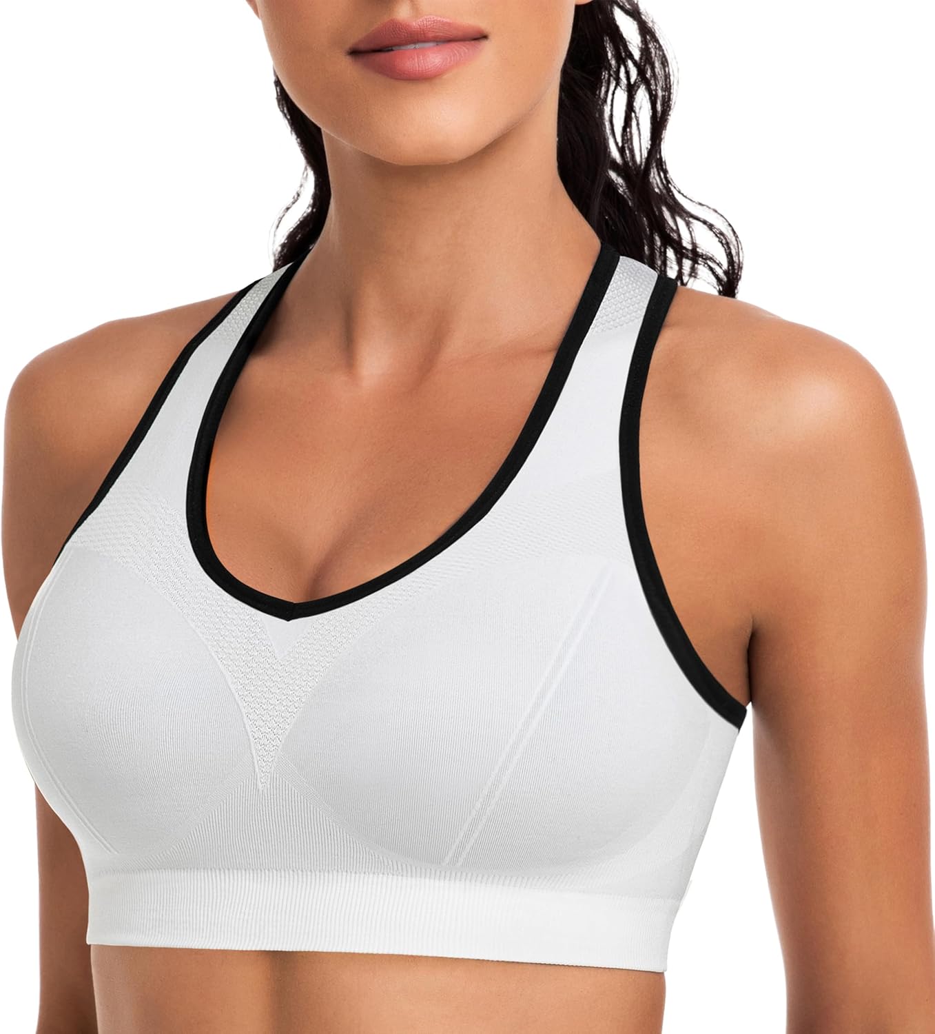 Racerback Sports Bras for Women with Pads - High Impact Athletic Tank Tops for Yoga and Workout Brassieres Bra - Image 5
