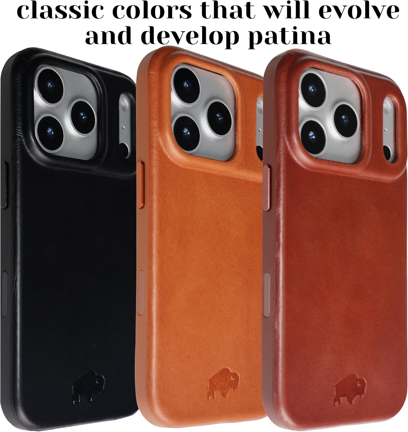 BLACKBROOK Leather Case for iPhone 17 Pro – Harlan Handcrafted Snap-On Cover, Full Grain Leather with TPU Bumper, MagSafe Compatible, Touch Glass Camera Button, Luxury Gift Box Brown