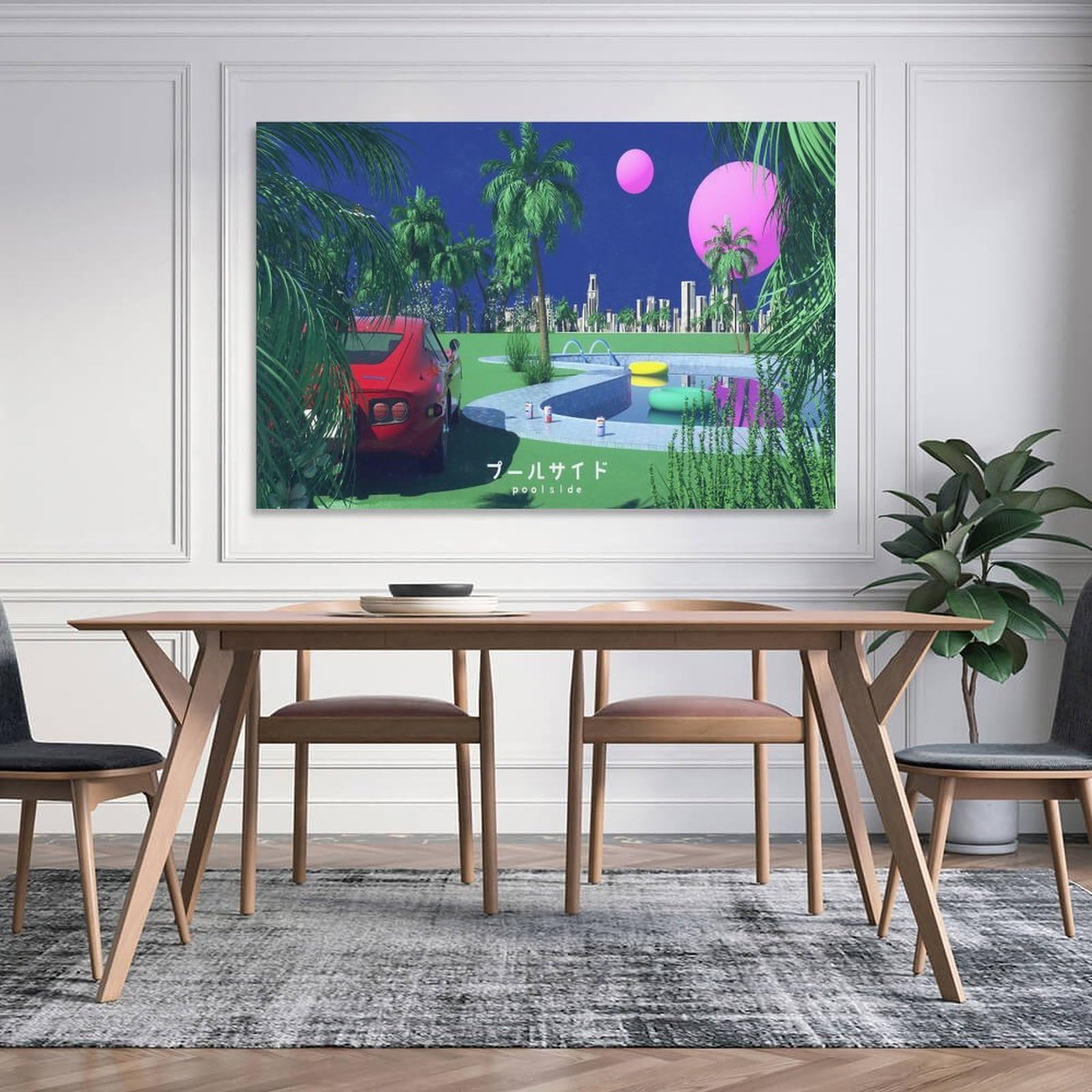 Amazon.co.jp: イラストレーター 永井博 アートポスター 80年代シティ