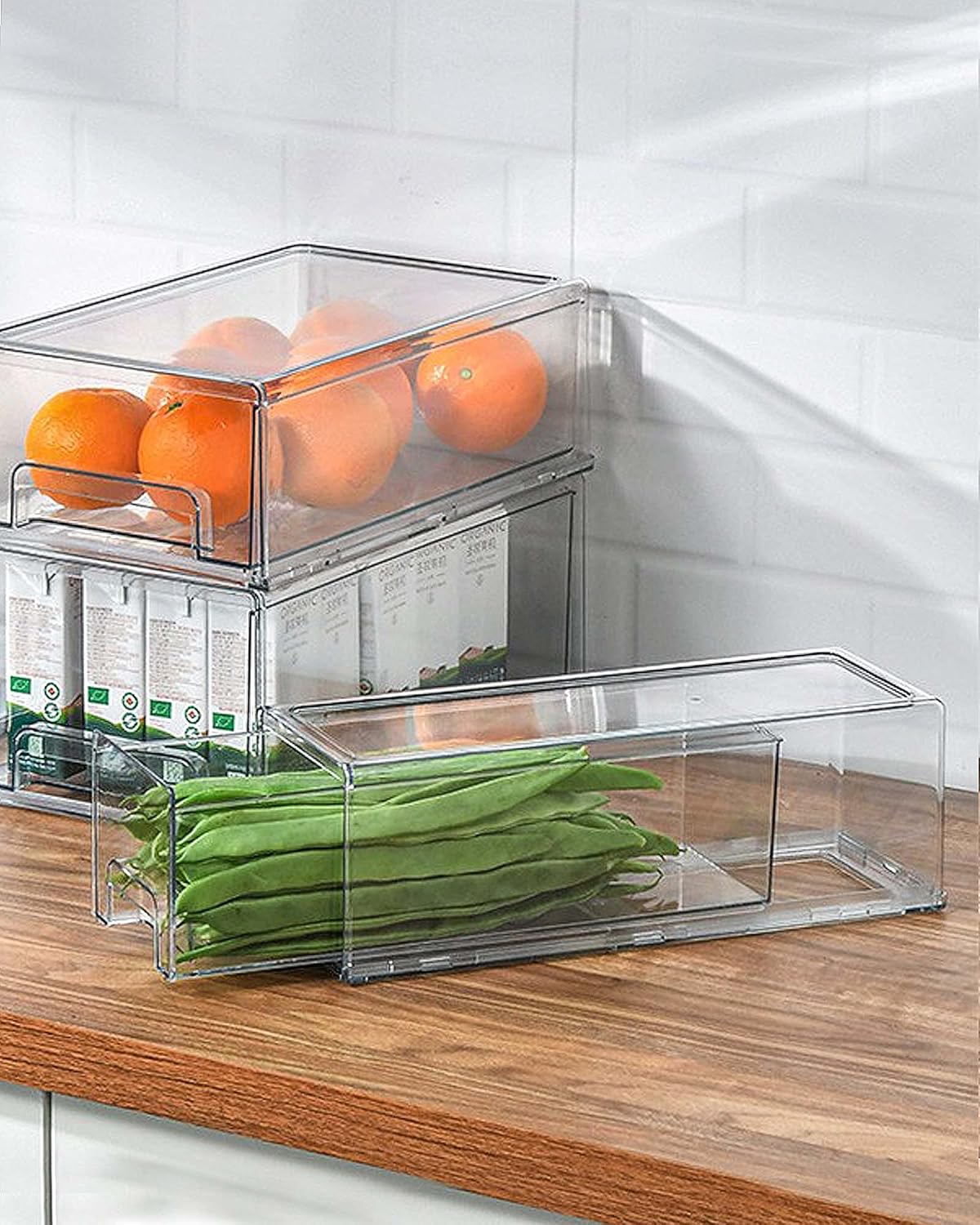 Buy AYOTEE Refrigerator drawer organizer Fridge clear stackable drawers