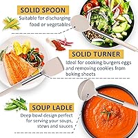 Vista 4 de Silicone Cooking Utensil Set, Fungun Non-stick Kitchen Utensil 24 Pcs Cooking Utensils Set, Heat Resistant Cookware, Silicone Kitchen Tools Gift