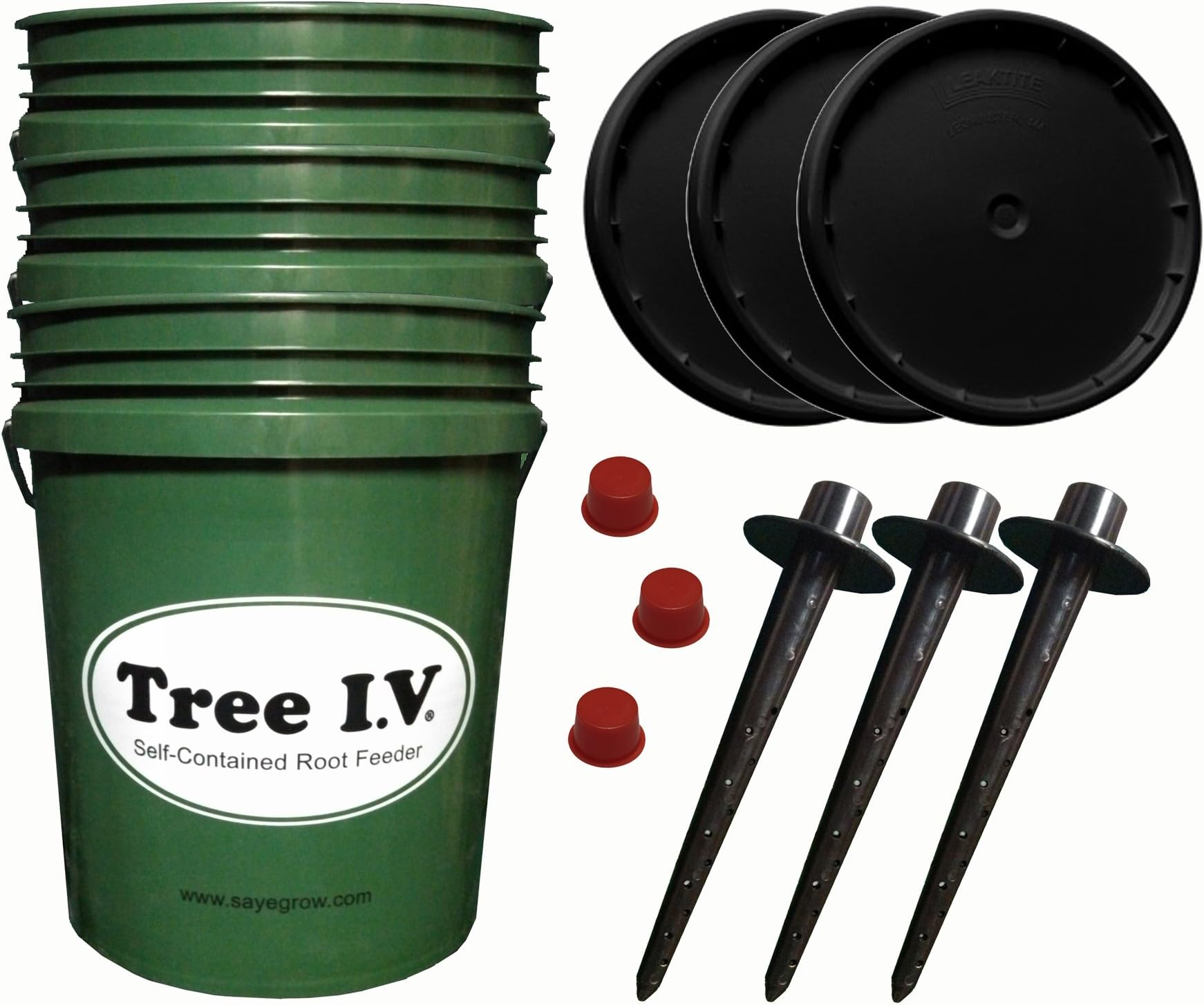 Tree I.V. I-V Root Feeder 5-Gallon w/Plug & Lid | Fill & Haul | 3-pk