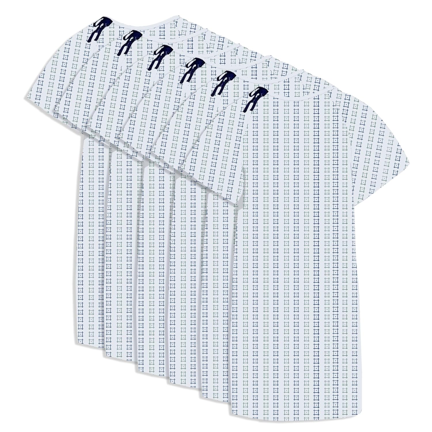 GOLD TEXTILES Hospital Gowns - Cotton Blend Unisex Medical Patient Gowns, Fits up to 2XL - 45" Long & 61" Wide with 2 Pairs of Back Tie (Turquoise, Pack of 6)