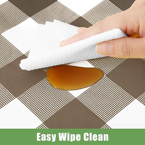 Vista 72 de Smiry Paquete de 10 Manteles Desechables de Cuadros Vichy Azules - 54" x 108" Mantel de Plástico de Servicio Pesado, Cubiertas de Mesa Impermeables