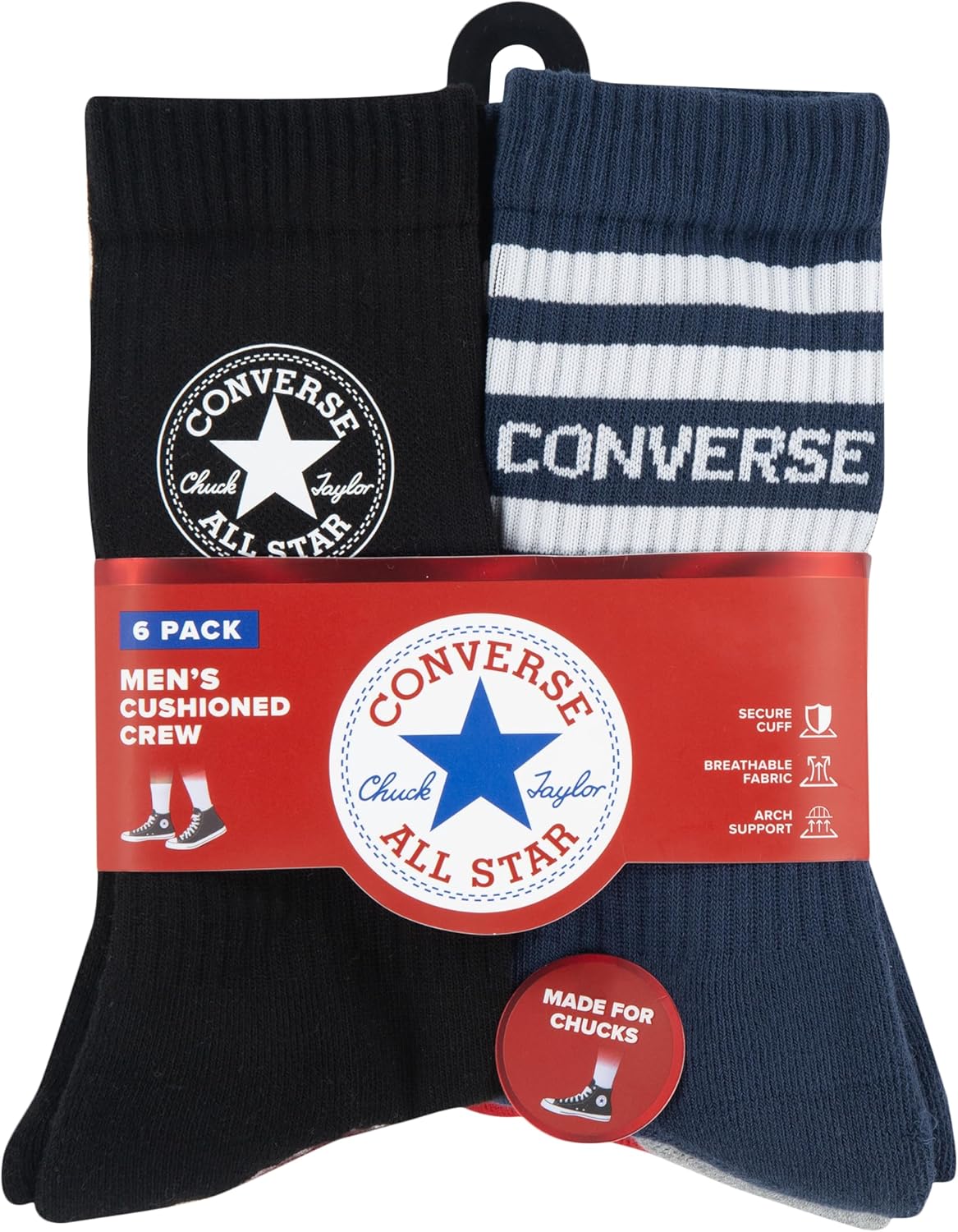 Converse Men's Crew Multi-Pack Socks - Image 3