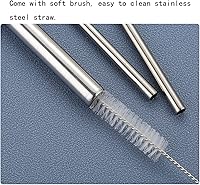 Vista 4 de Pajitas de acero inoxidable 304 de grado alimenticio, pajitas de bebida de grado alimenticio, bebidas portátiles para café, leche, té, pajitas Morado