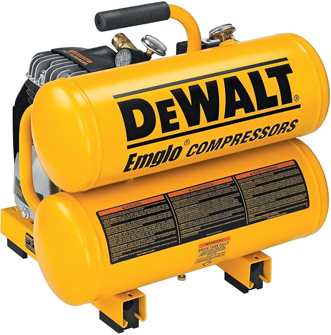 DEWALT D55151 14 Amp 1.1HP 4Gallon Oiled Twin Hot Dog Compressor