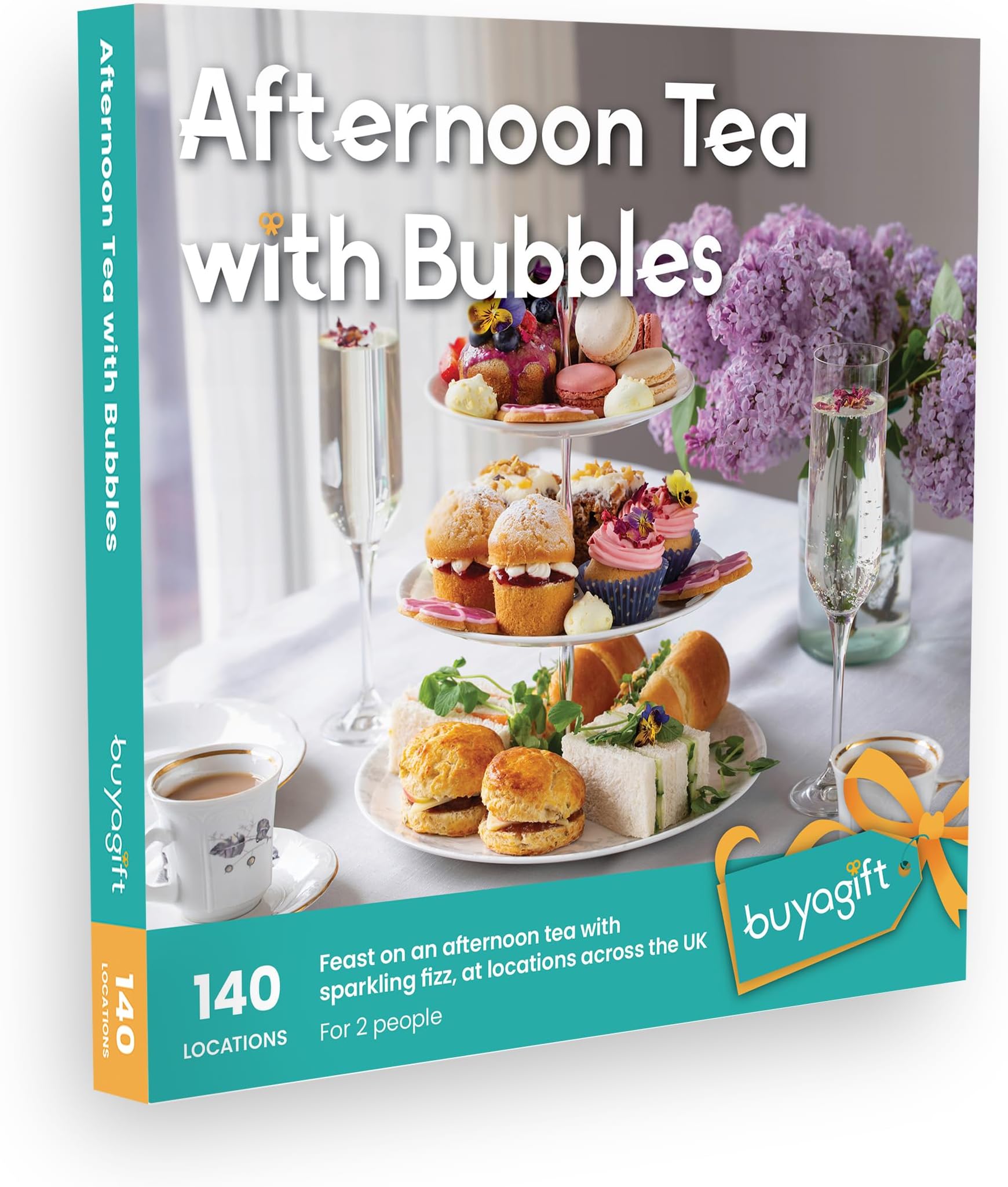 Buyagift Afternoon Tea with Bubbles Gift Experiences Gift Box for 2-320 Traditional Afternoon Tea Experiences with Fizz Across the UK