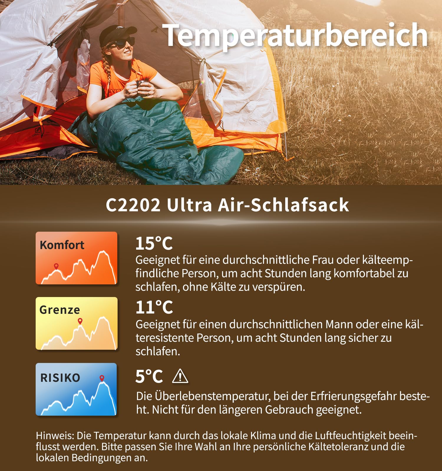 Litume 565g,Die komfortable Temperatur von15°C kombinierbarer Daunenschlafsack, Leichter, kompakter Schlafsack für Erwachsene, Doppelschlafsack, zum Wandern, Camping, für die Familie