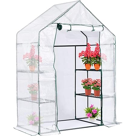 Amazon.com : UWIOFF 4-Tier Greenhouse Replacement Cover Clear PVC ...