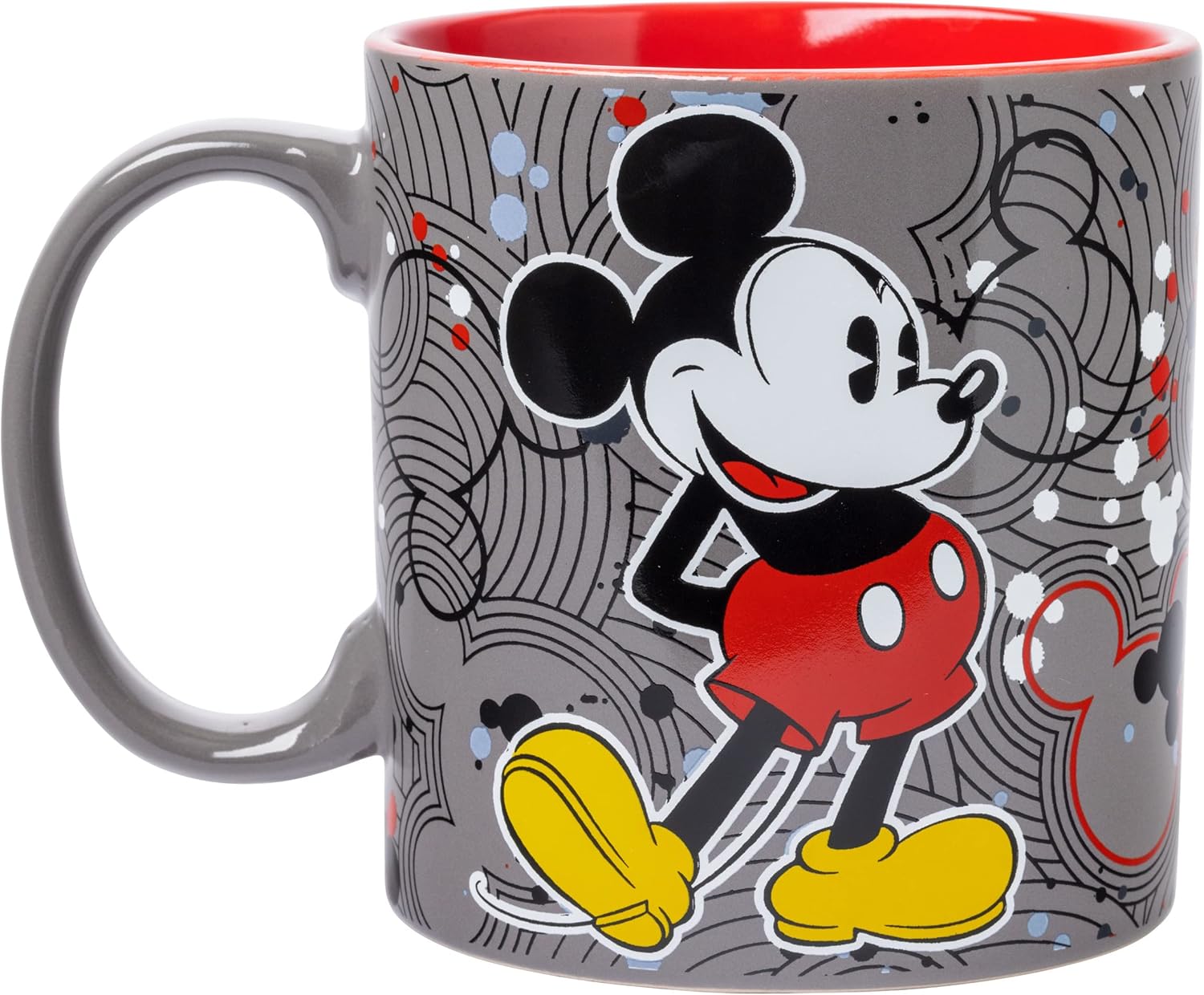 Silver Buffalo Disney Mickey Mouse Pattern Vintage Ceramic Coffee Mug, 20 Ounces - Image 2