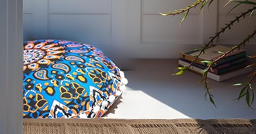 Miniatura 6 de Cojín redondo de 22 pulgadas con diseño de mandala para meditación, para sala de estar, sala de yoga, hogar, dormitorio, balcón, jardín, fiesta,