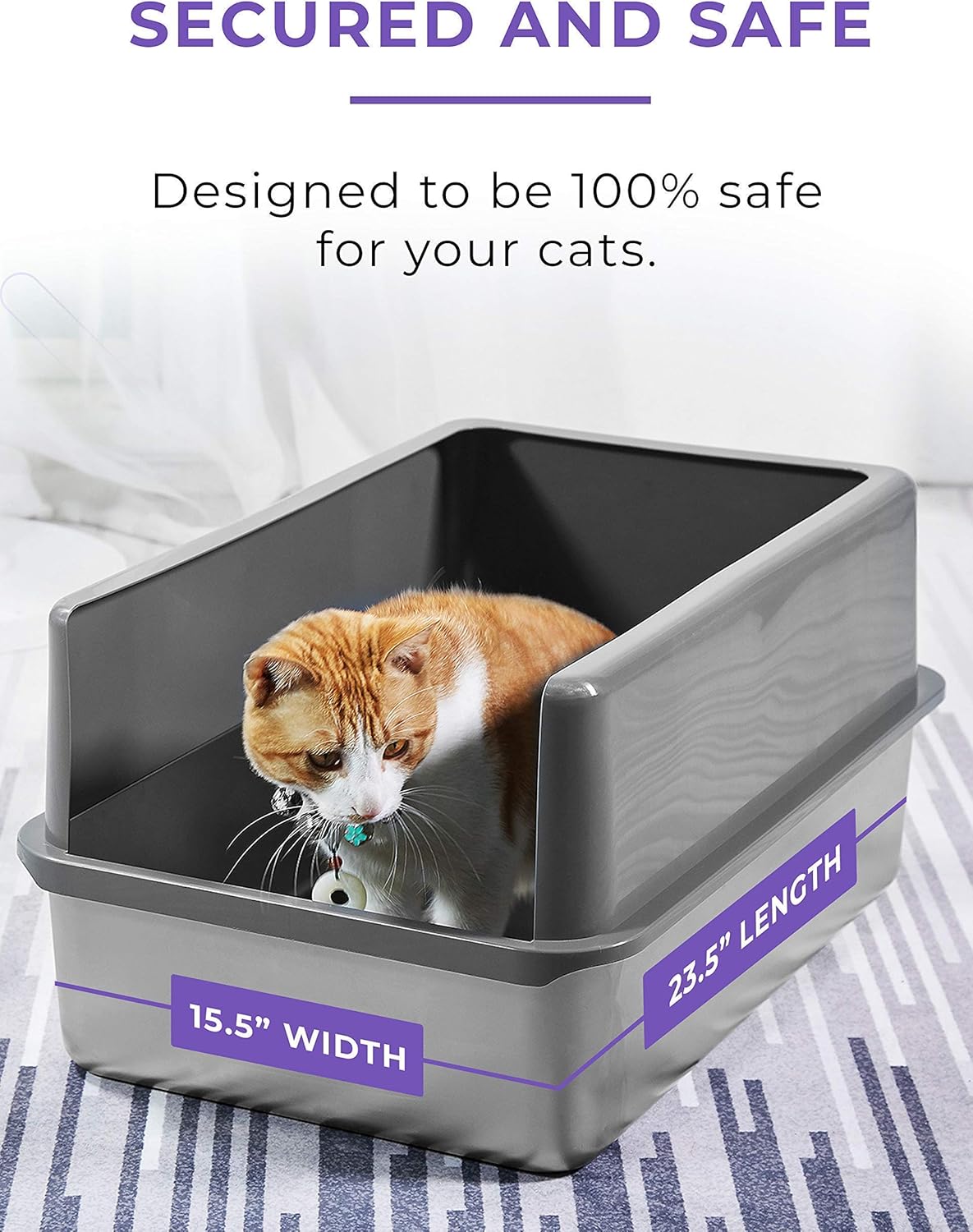iPrimio Sifter with Deep Shovel, Cat Litter Pan with Universal Cat Litter Scooper - Modern Scooper Holder -Works with All Metal and Plastic Scoopers