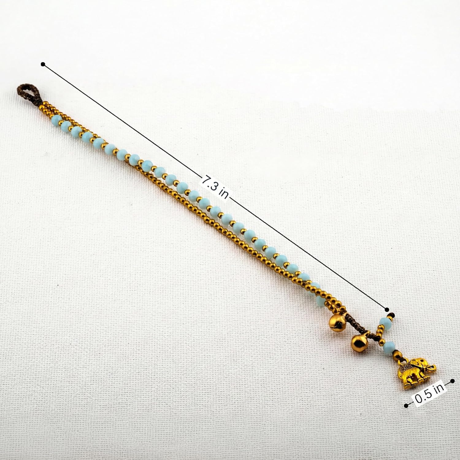 Boho Bracelet for Women, Handmade Thai Artisan Bracelet with Neutral Glass & Stone Multicolor Beads, Brass, Gold & Silver Tone Accents, Adjustable Lightweight Fit, Gift Ready - Image 5