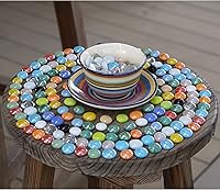 Vista 14 de HappyFiller Gemas de Vidrio Mármoles Planos Negros 1 LB para Rellenos de Jarrones, Arte, Manualidades, Detalles del Hogar, Centros de Mesa de Bodas