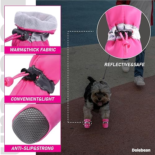 Miniatura 4 de Zapatos para perros pequeños y medianos y protectores de patas de cachorros, botines para perros para botas de pavimento caliente, antideslizantes,