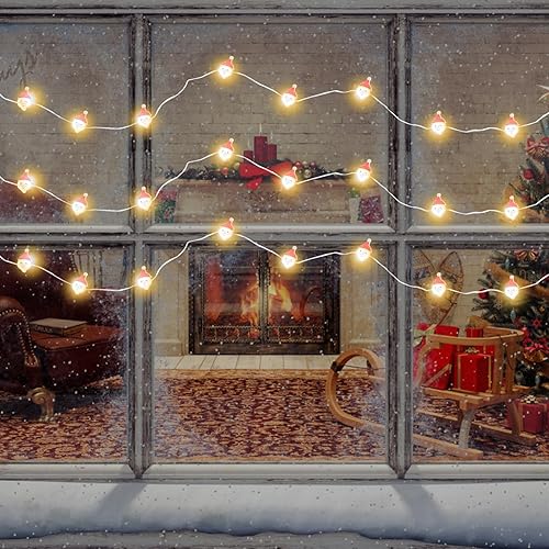 Miniatura 6 de Uonlytech Luz de Navidad, 1 unidad, lámpara de alambre de cobre, luz de Papá Noel, funciona con pilas, decoración de Navidad, decoración del hogar,