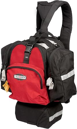 TRUE NORTH Spitfire Wildland Fire Pack, Red | NFPA 1950 Compliant, 2250 cu in, Fire Shelter Compatible, MOLLE Hip Belt, 12 Fusee Capacity, Hydration Pocket, PFAS-Free