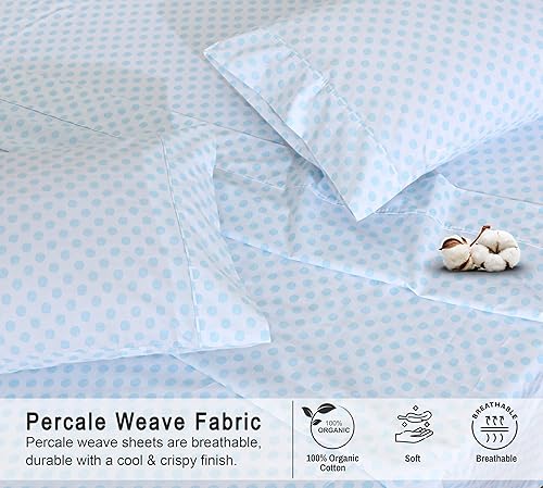 Miniatura 4 de RUVANTI - Juego de sábanas King, 100% algodón orgánico, percal, certificado GOTS, 4 piezas, bolsillo profundo de 15 pulgadas, frescas,