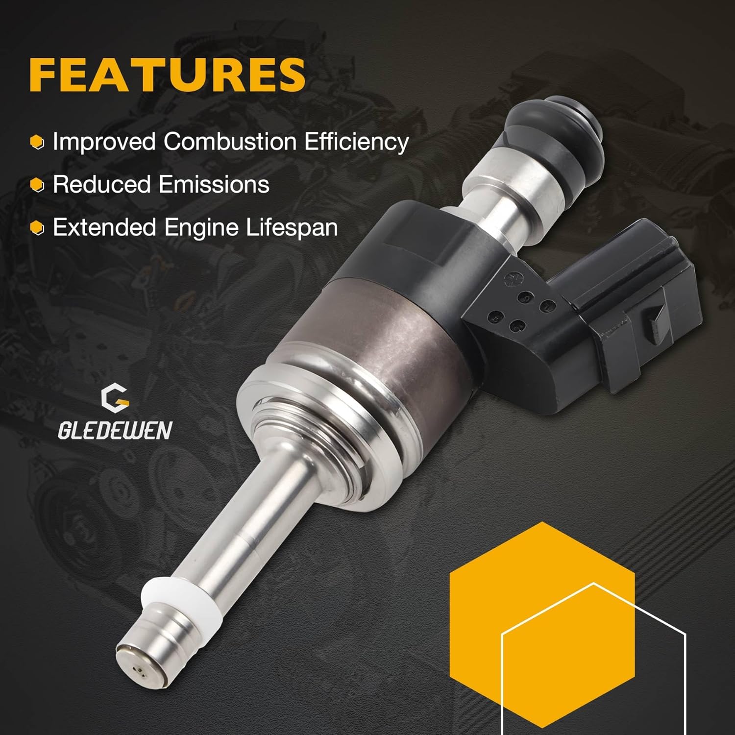 Upgraded Fuel Injector Set 4Pcs 6 Holes, Compatible with 2016-2021 Honda Civic Accord CR-V 1.5L L4 Engine, Replace# 160105PA305