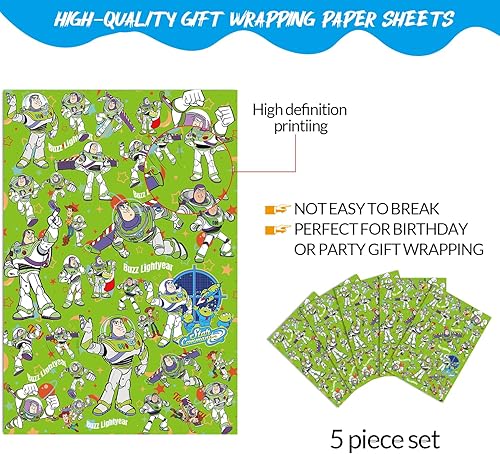 Miniatura 3 de EYQQM Paquete de 5 hojas de papel kraft de 20.1 x 29.5 in, paquete de 5 hojas de papel de regalo duraderas para cumpleaños de niños, decoración