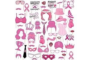 50 Sets of Delightful Breast Cancer Awareness Photo Booth Props