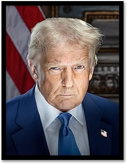 Artery8 United States 47th President Donald Trump Portrait Man Cave Artwork Framed Wall Art Print A4