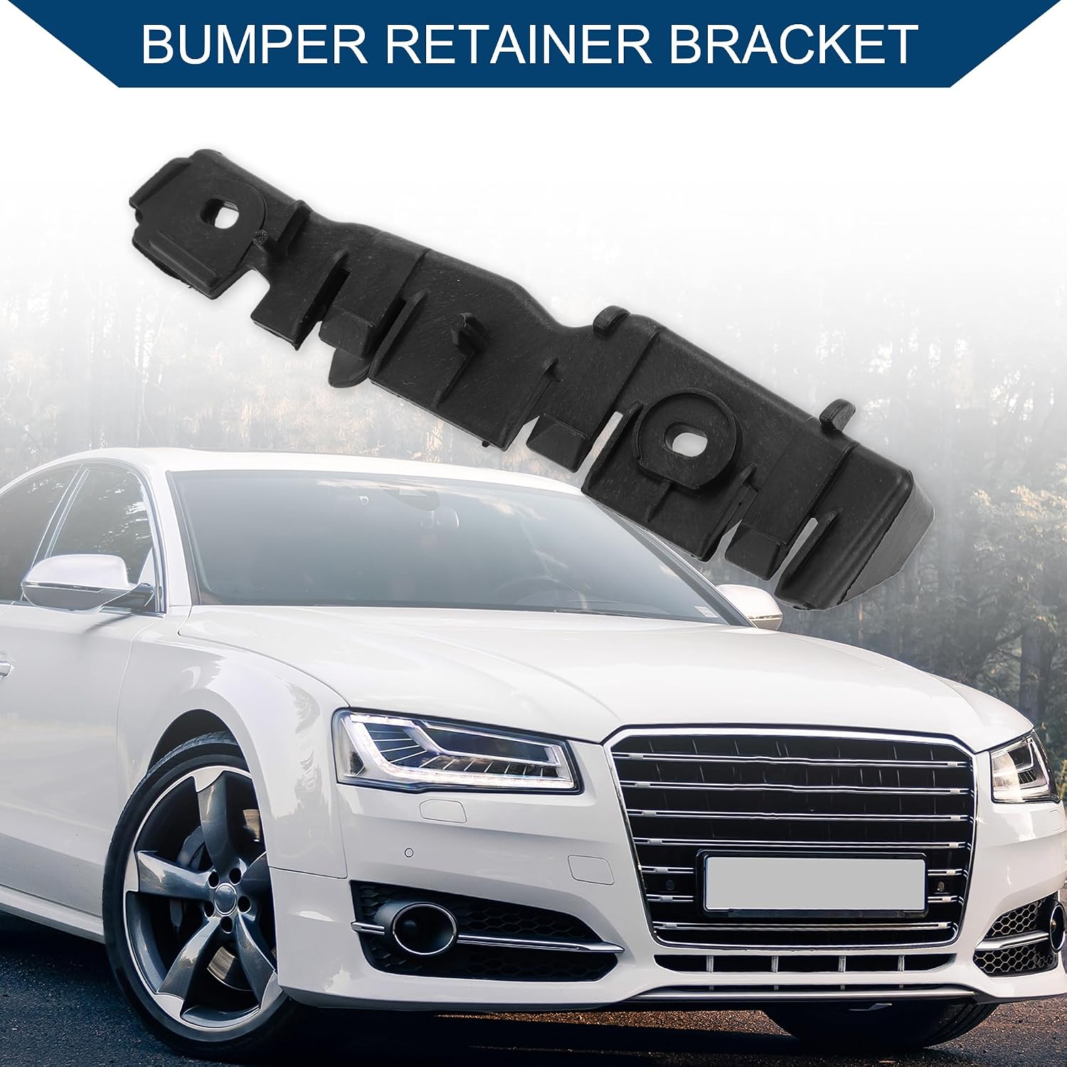 No.8P0807184B Bumper Support Bracket for Audi A3 8P Facelift 08-12 / Right Side Front Bumper Retainer Bracket Hold Mount/Durable ABS / 1 Pc Black