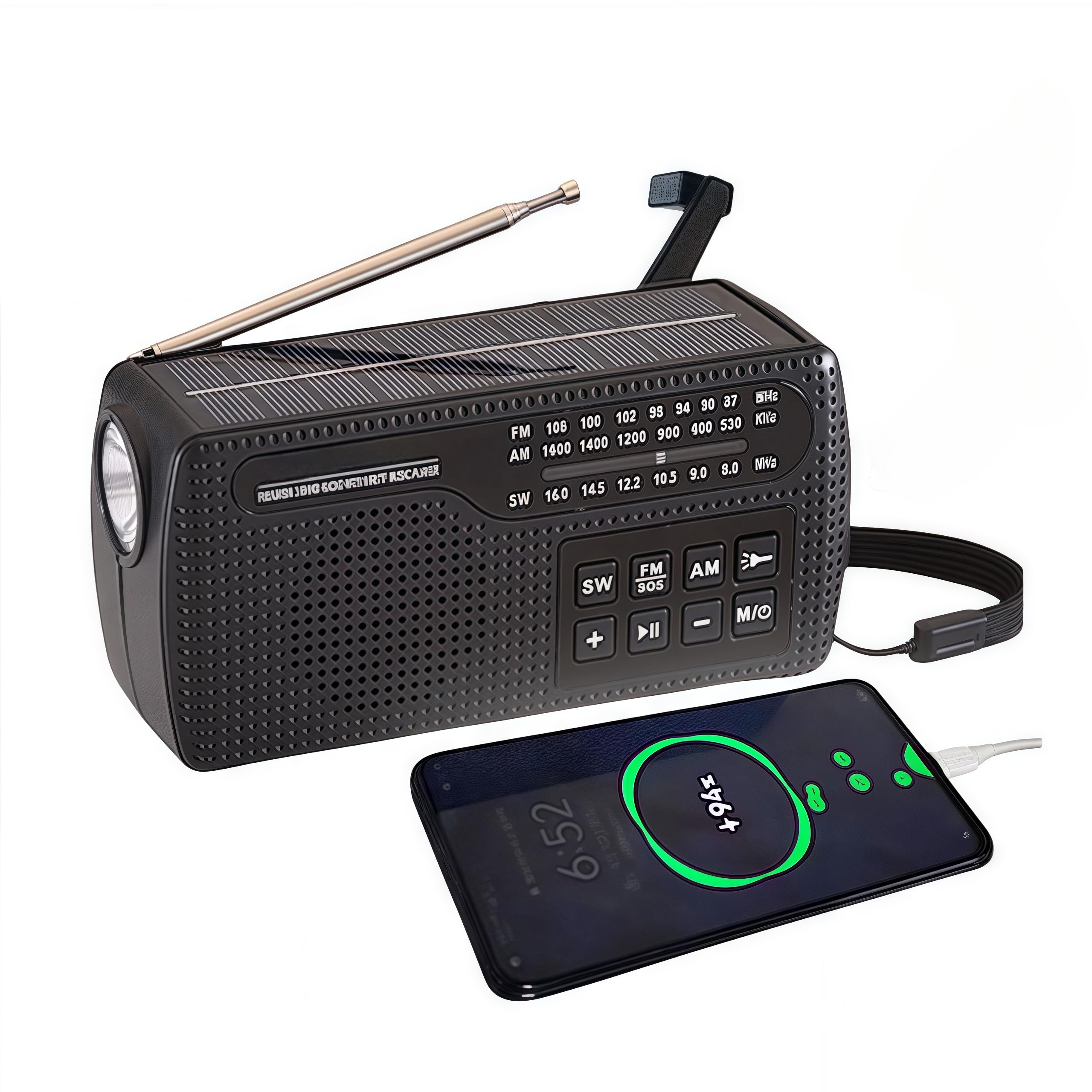 Radio Portatil Raypow Radio Manivela De Emergencia Portu00e1til