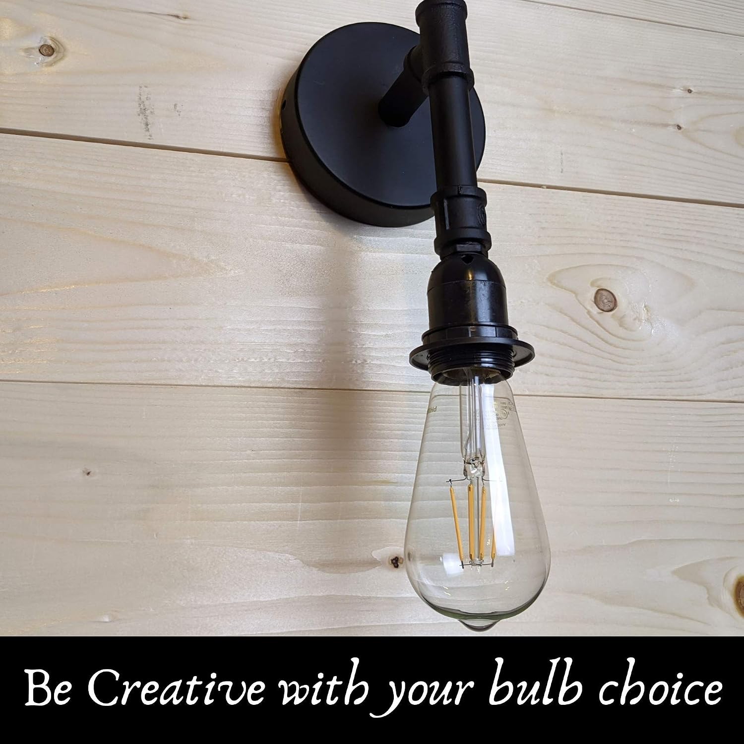 50% оƒƒ Dіѕсоunt LOUmination Matte Black Vanity Fixture - Industrial Farmhouse Bathroom Light Fixtures - Metal Steampunk, Rustic Pipe Sconce - Dressing Room, Bedroom, Dining Room, Entryway, Hallway - 1 Light