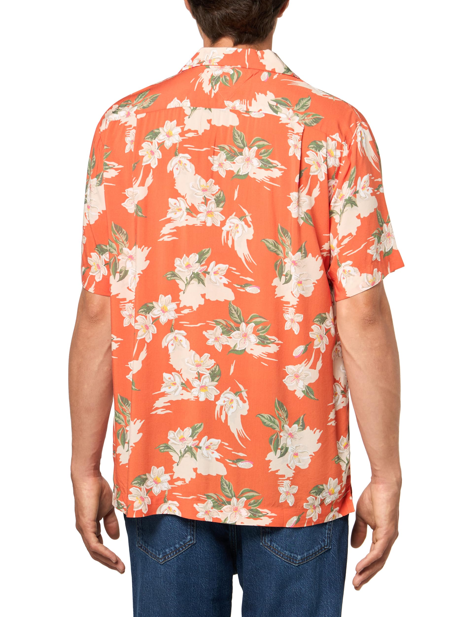 Tommy Hilfiger Camisa de Verano Ligera de Manga Corta para Hombre, Ajuste Regular, con Botones