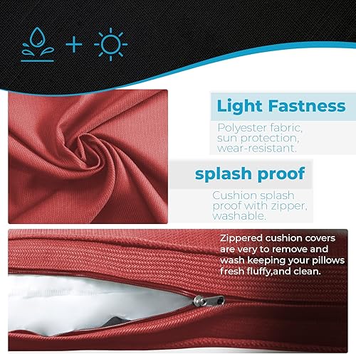 Miniatura 2 de Incbruce Fundas de repuesto para cojines de patio al aire libre de 8 piezas, fundas de cojín para exteriores (4 fundas de asiento y 4 fundas