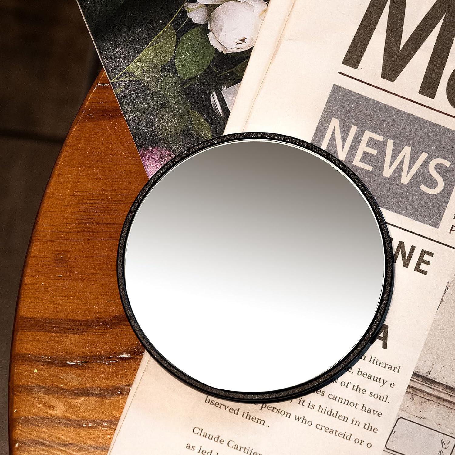 Retro metal compact travel mirror , compact mirror for wallets and pockets