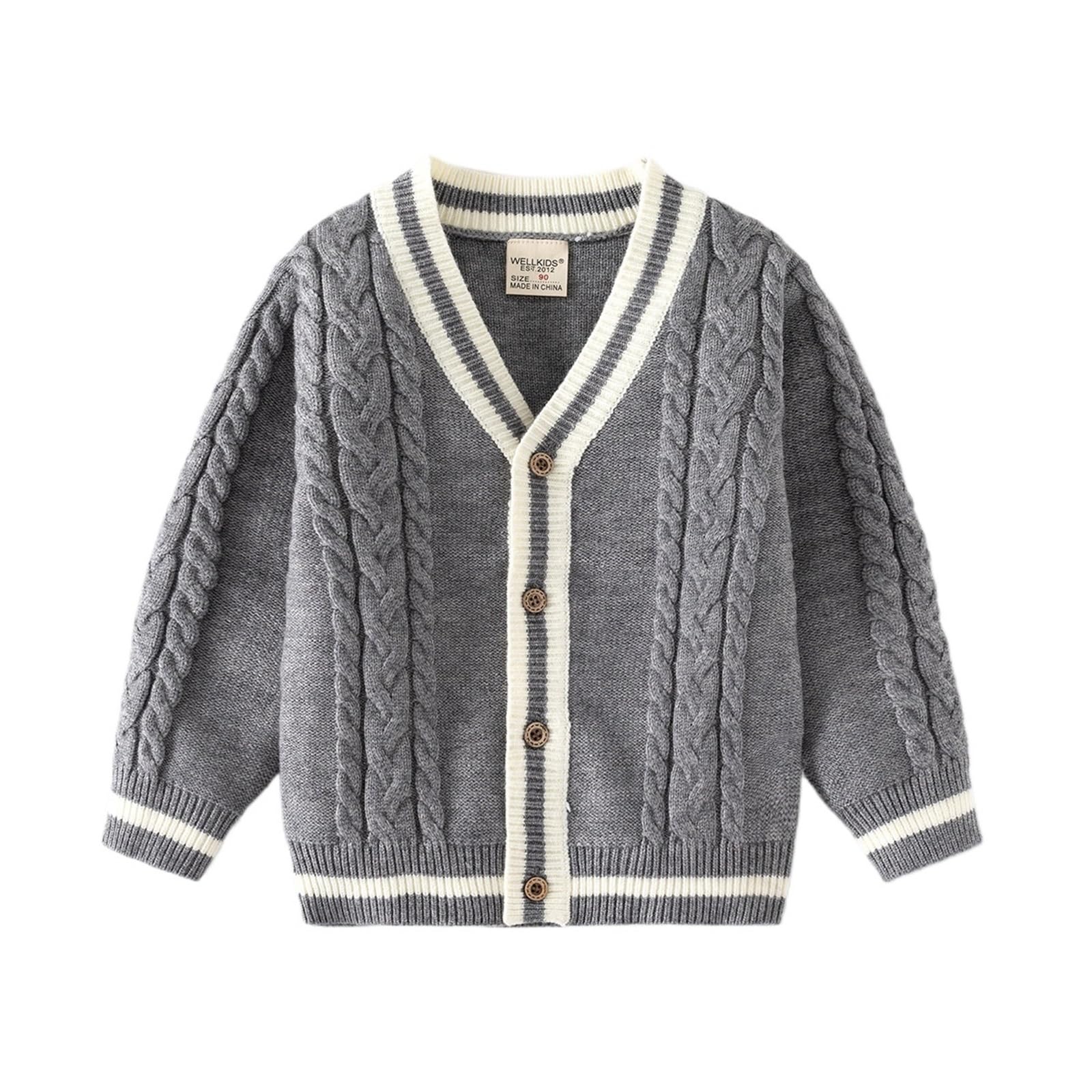 Suéter Tipo cárdigan for bebés y niñas - Chaqueta de Punto con Cuello en V for la Escuela de otoño for niños pequeños (3-6 años)