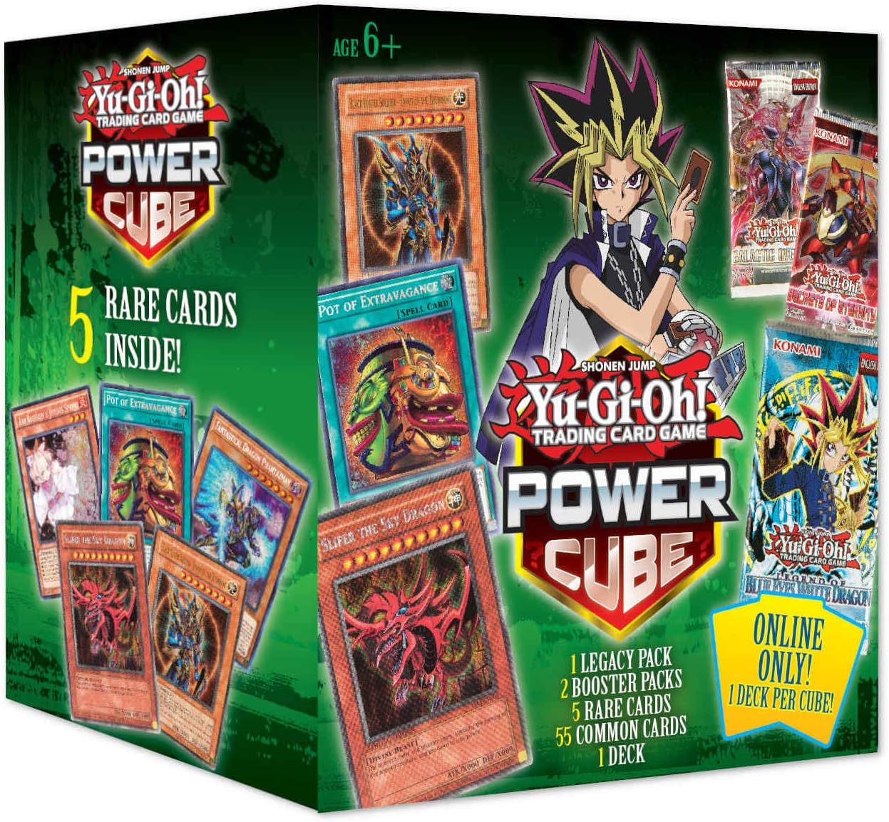 Yu-Gi-Oh! Trading Cards Power Cube 3- Online Exclusive- 1 Deck Included | 5 Rare Cards | 2 Booster Packs | Find Blue Eyes White Dragon Booster Packs, Multicolor (728192516863)