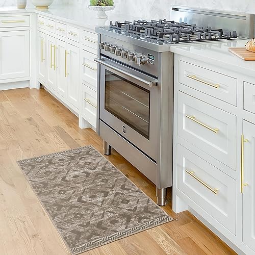 Miniatura 6 de KILOCOCO Tapete para puerta de interior, alfombra de área pequeña, de 2 x 3 pies, alfombra marroquí, lavable a máquina, antideslizante, para