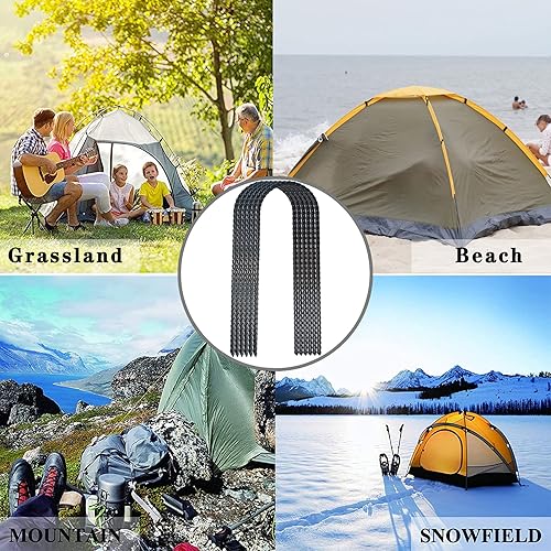 Miniatura 9 de Paquete de 12 estacas de viento para trampolines, 12 pulgadas, extra resistentes, recubiertas en forma de U, anclajes de acero para decoración de