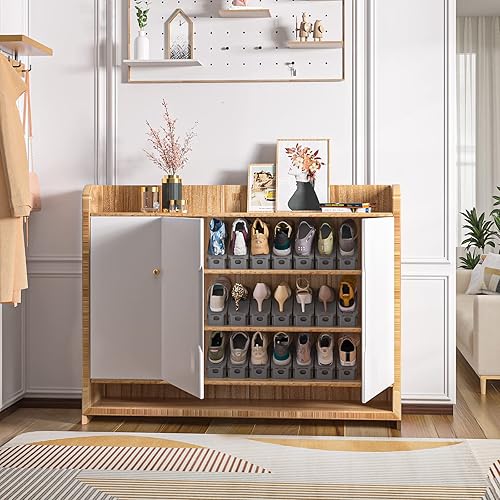 Miniatura 4 de Neprock Organizador de Zapatos para Clóset, 20 Unidades (Gris)