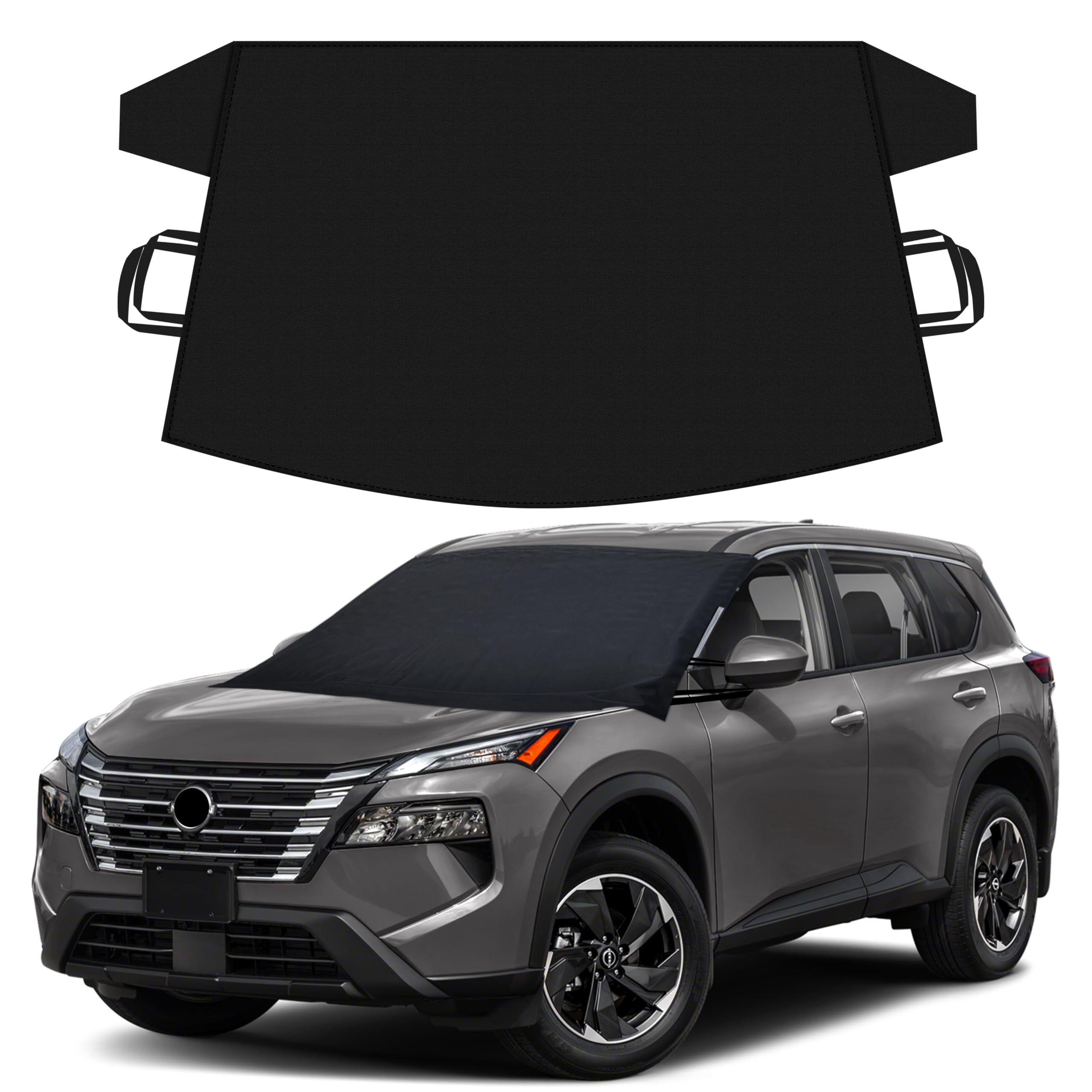 EcoNour Windshield Cover Compatible for Nissan Rogue | Windshield Cover for Ice and Snow with S-Hook Straps | Heavy-Duty 600D Oxford Winter Car Cover, Waterproof &amp; Anti-Slip